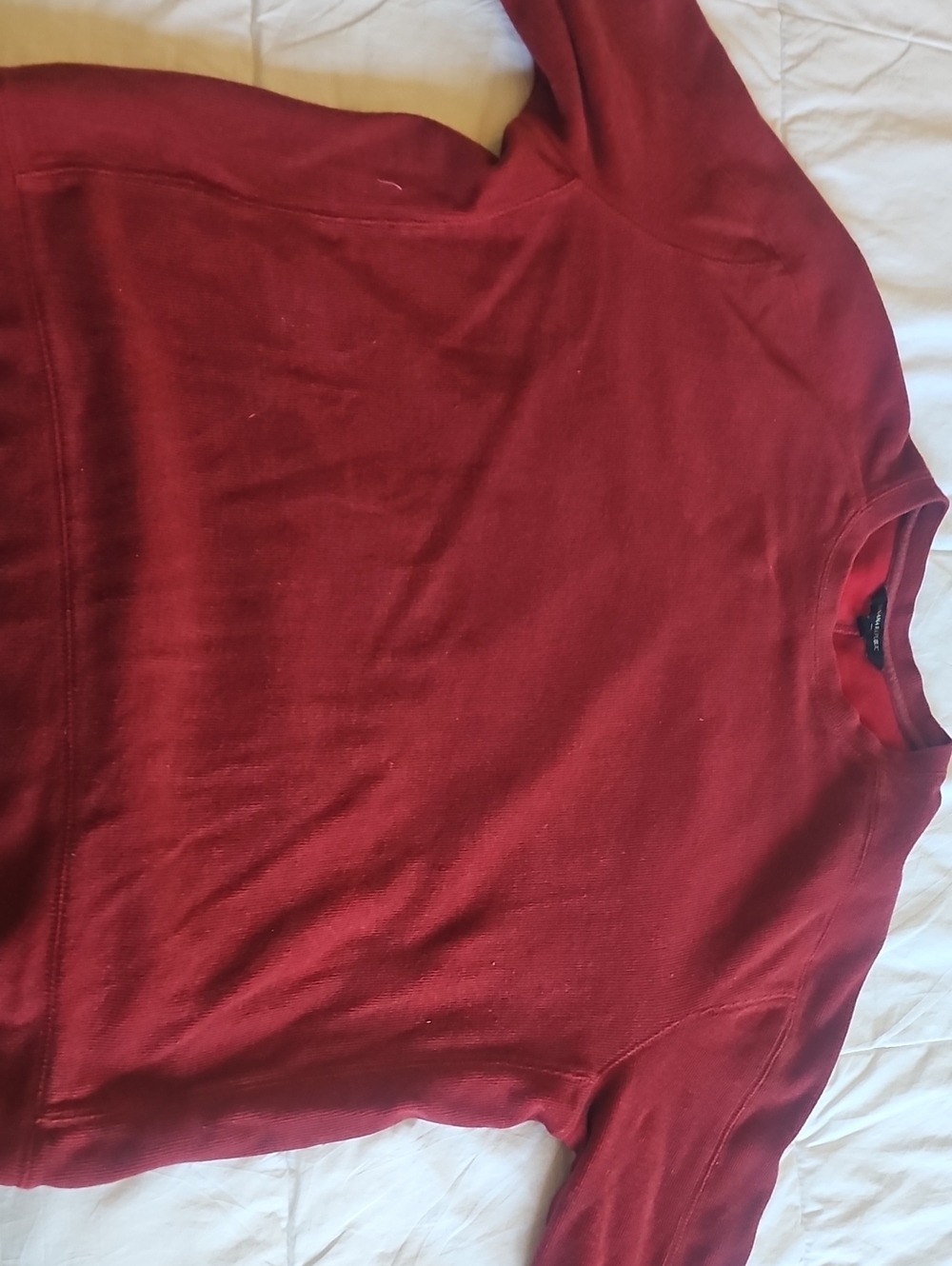 Banana Republic Double Knit Crew Sweater Mens XL Burgundy Jumper MSRP $60
